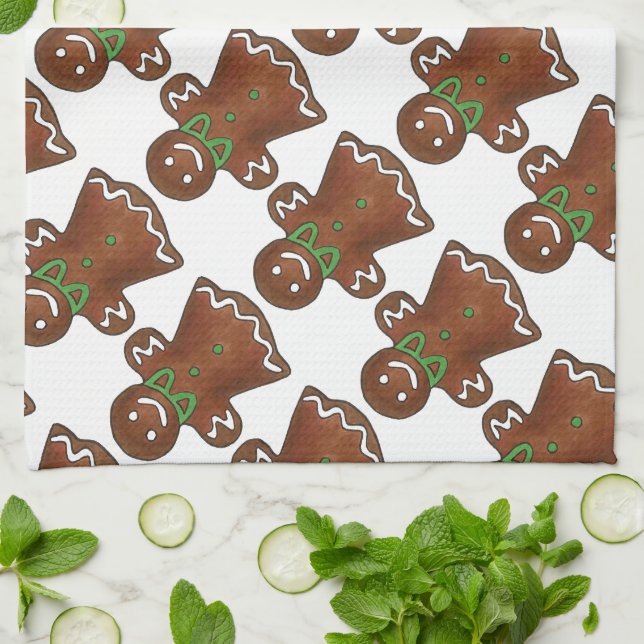Lebkuchen Dame Weihnachtskekse Holiday Handtuch (Gefaltet)