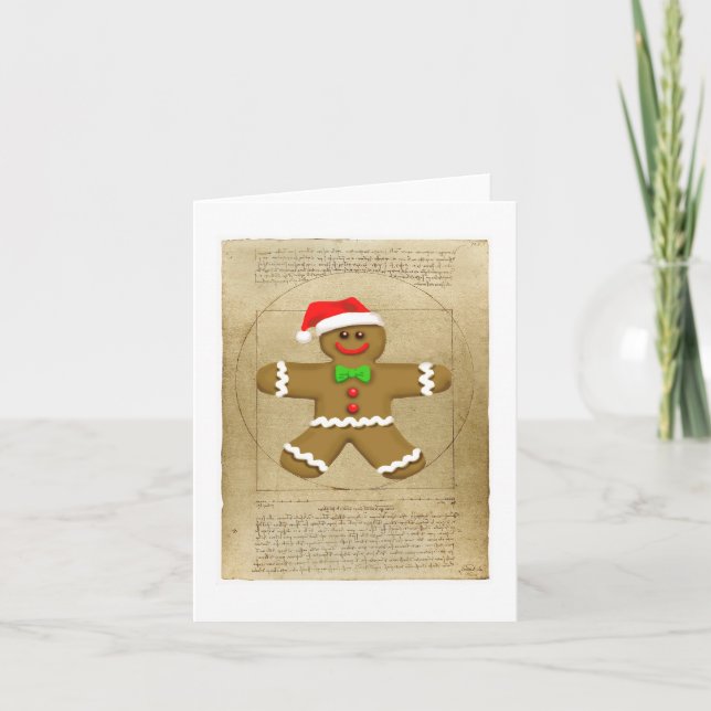 Lebkuchen DaVinci Anmerkungskarte Feiertagskarte (Vorderseite)