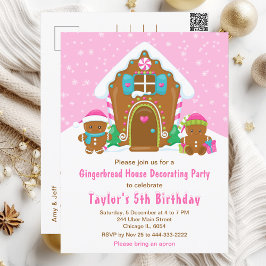 Lebkuchen Dekorieren Geburtstagsparty Hellrosa Postkarte