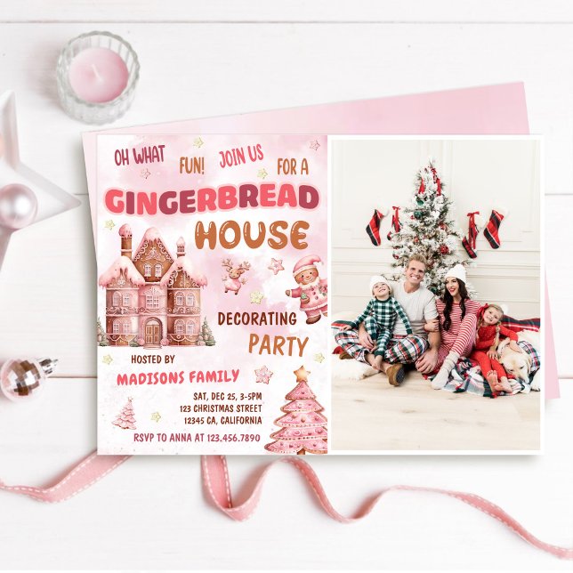 Lebkuchen Dekorieren Weihnachts-Party Foto Einladung (Von Creator hochgeladen)