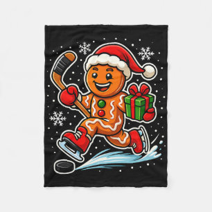 Lebkuchen-Eishockeyspieler-Sportliebhaber-Weihnach Fleecedecke