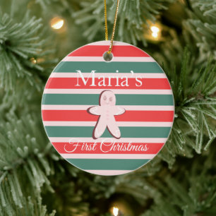 Lebkuchen Erstes Weihnachten Frohe Weihnachten Keramik Ornament