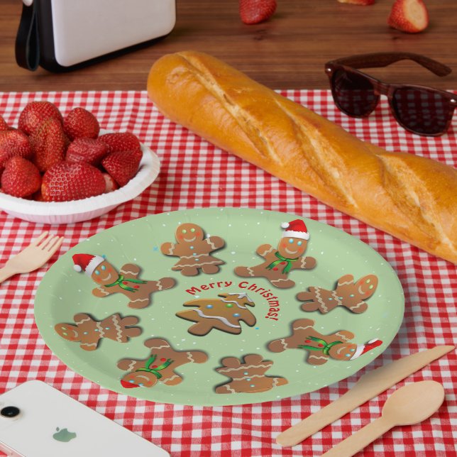 Lebkuchen feiern Weihnachten Pappteller (Picknick)