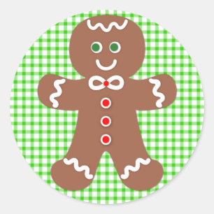 Lebkuchen-Feiertags-Junge Runder Aufkleber