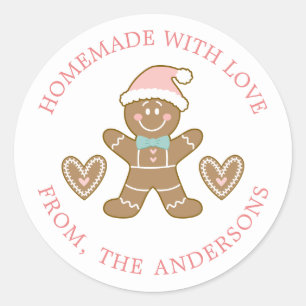 Lebkuchen Gebacken Mit Liebe Weihnachten Runder Aufkleber
