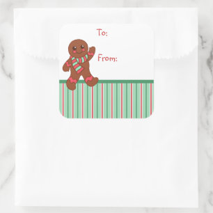 Lebkuchen-Geschenkanhänger-Aufkleber Quadratischer Aufkleber