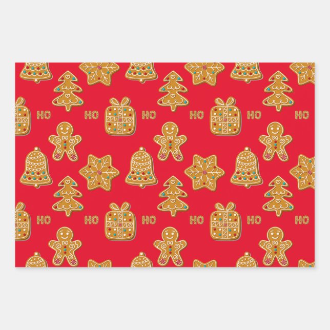 Lebkuchen Geschenkpapier Set (Vorderseite)