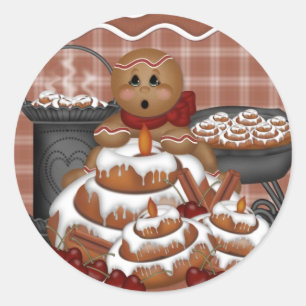 Lebkuchen-Gewürz-Aufkleber Runder Aufkleber