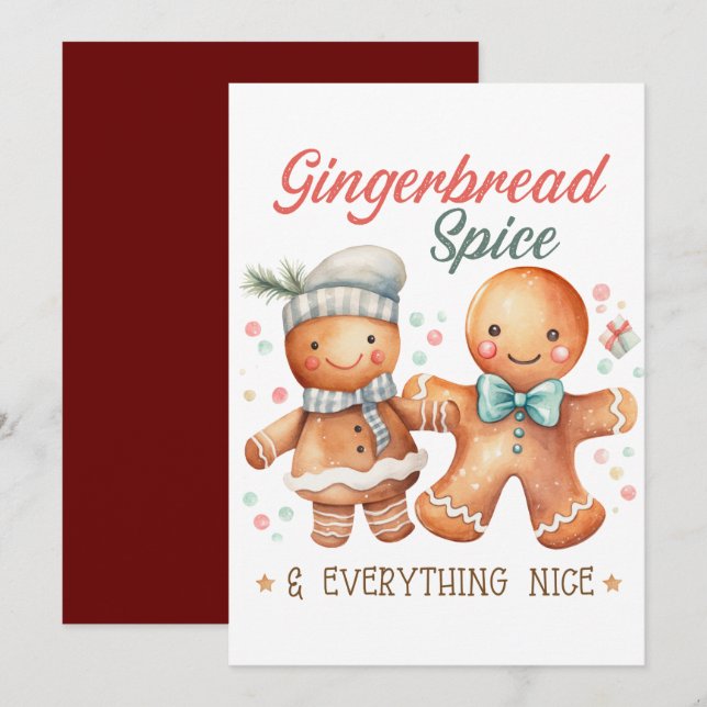 Lebkuchen Gewürz und alles Nizza Einladung (Vorne/Hinten)