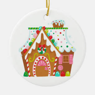 Lebkuchen-Haus Keramik Ornament