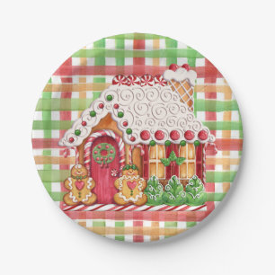 Lebkuchen-Haus-Lebkuchen-Familien-Pappteller Pappteller