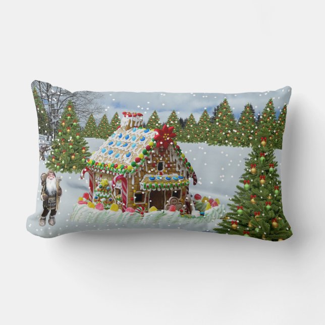 Lebkuchen-Haus Lendenkissen (Vorderseite)
