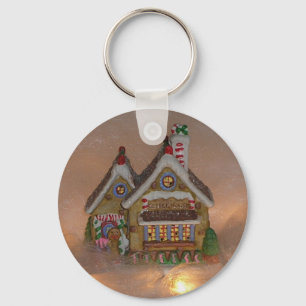 Lebkuchen-Haus-Porzellan Schlüsselanhänger
