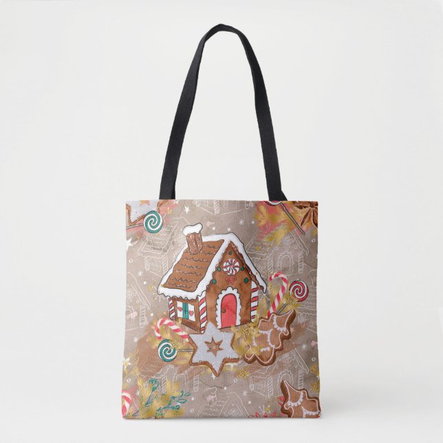 Lebkuchen-Haus u. Lebkuchen-Plätzchen-Tasche Tasche (Vorderseite)