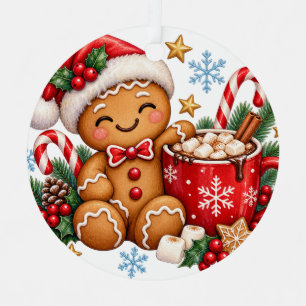 Lebkuchen-Heißer Kakao-Weihnachtsdekoration Ornament Aus Metall