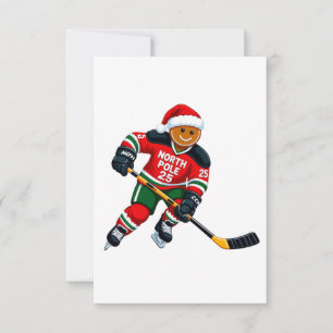 Lebkuchen-Hockey-Weihnachten 2026 Feiertags-Sport Dankeskarte