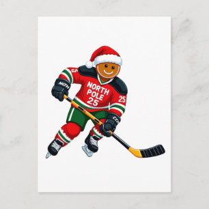 Lebkuchen-Hockey-Weihnachten 2026 Feiertags-Sport Postkarte