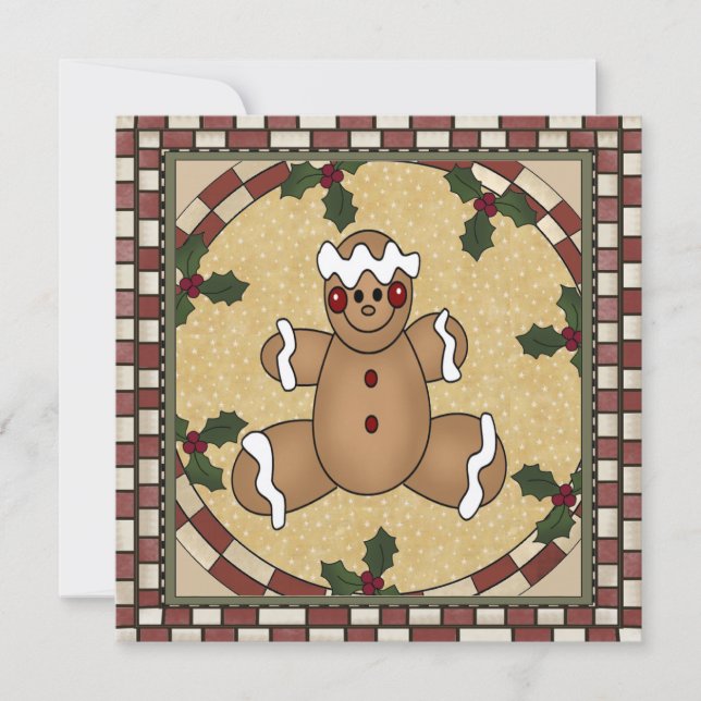 Lebkuchen Kekse Weihnachten Party Einladung (Vorderseite)