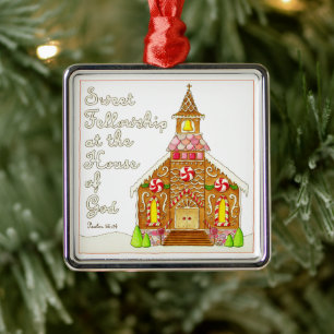 Lebkuchen-Kirchen-süßes Stipendium-Weihnachten Ornament Aus Metall