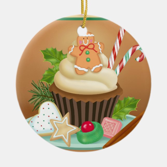 Lebkuchen-Kuchen-Verzierung Keramikornament (Vorne)