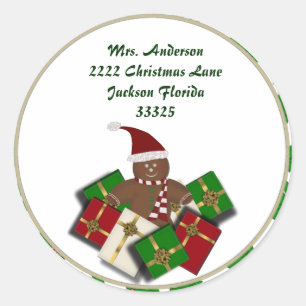 Lebkuchen-Mann-Adressen-Aufkleber Runder Aufkleber