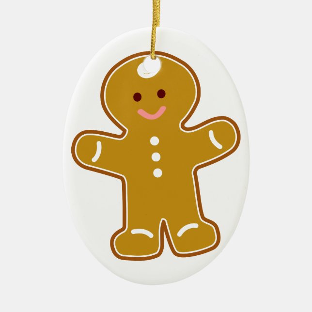 Lebkuchen-Mann-Andenken-Verzierung Keramik Ornament (Vorne)