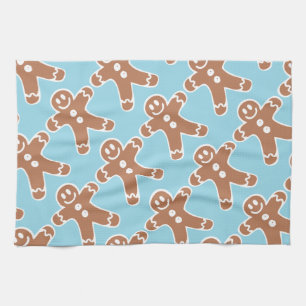 Lebkuchen-Mann auf Blau Küchentuch