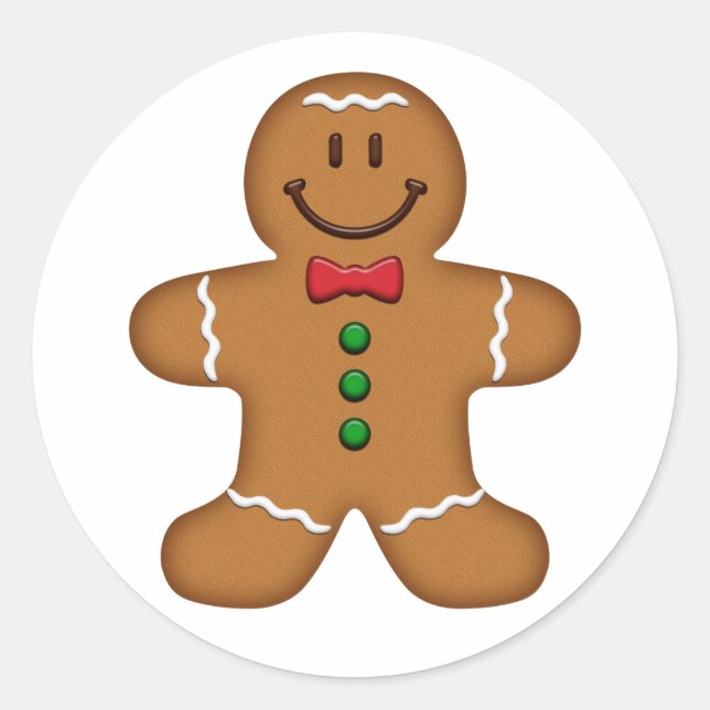 Lebkuchen-Mann-Aufkleber Runder Aufkleber (Vorderseite)
