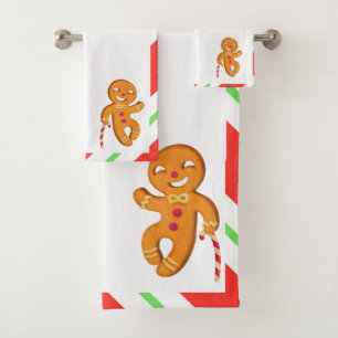 Lebkuchen-Mann-Badezimmer-Tuch-Set Badhandtuch Set