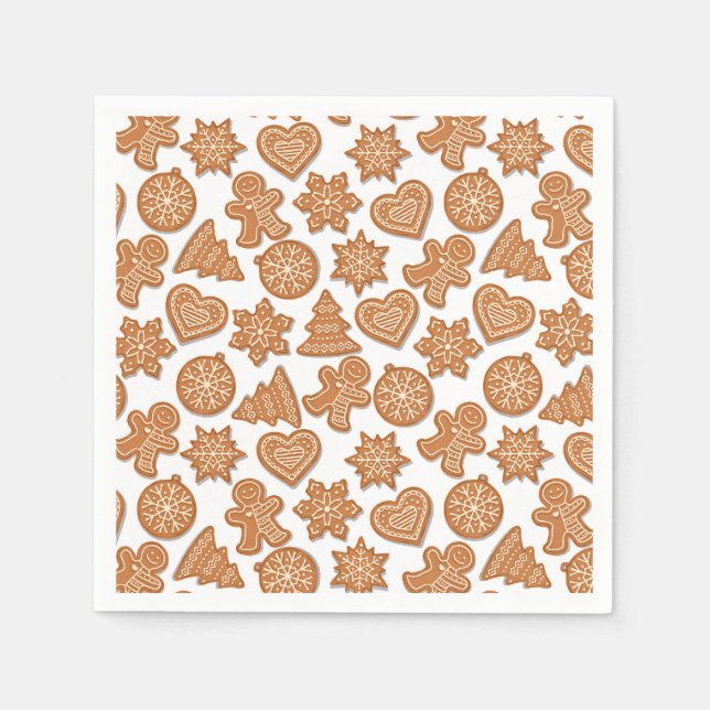 Lebkuchen Mann Cookies Niedlich Weihnachten Serviette (Vorderseite)