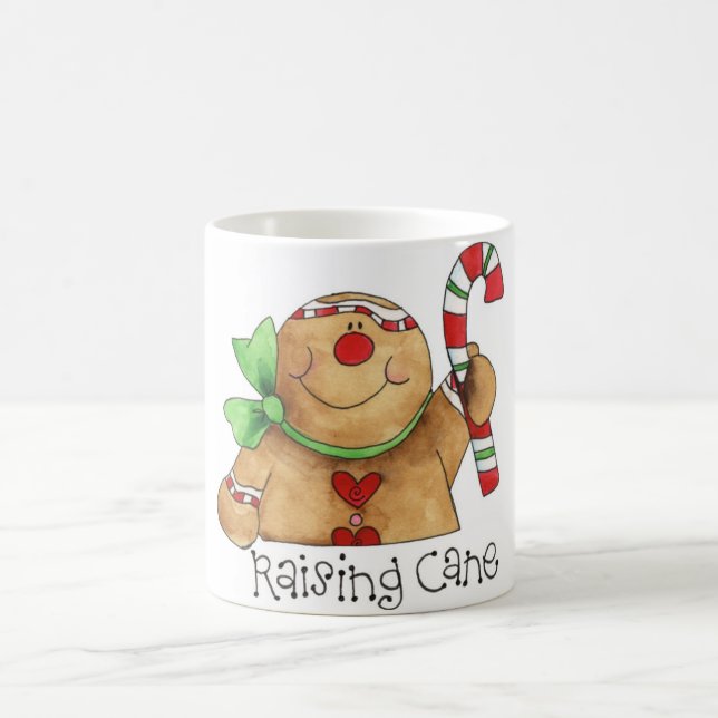 Lebkuchen-Mann, der Stock-Tasse anhebt Kaffeetasse (Mittel)