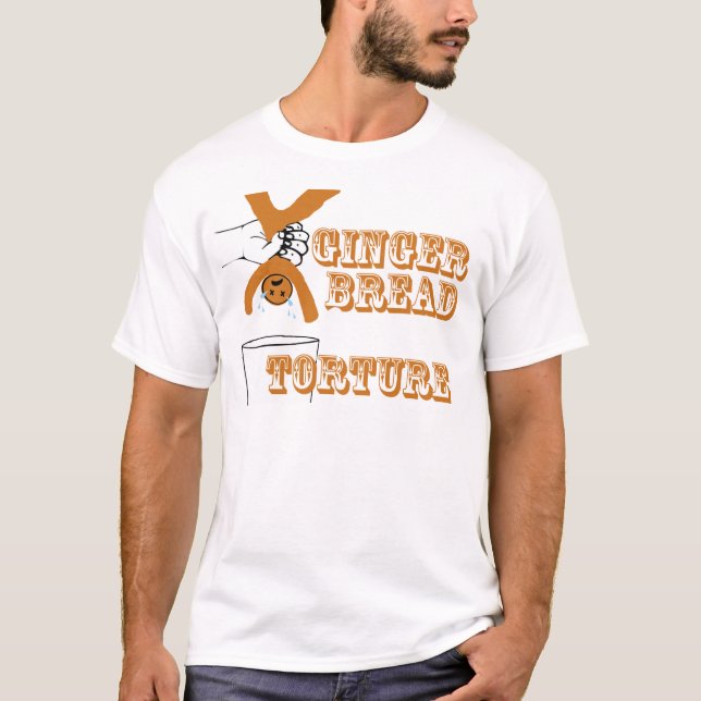 Lebkuchen-Mann-Folterungs-seltsamer Spaß T-Shirt (Vorderseite)