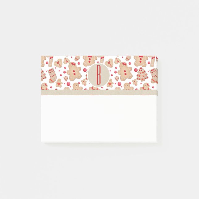 Lebkuchen Mann gebackene Kekse Rustikale Whimsical Post-it Klebezettel (Vorderseite)