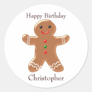 Lebkuchen-Mann-Geburtstag Runder Aufkleber