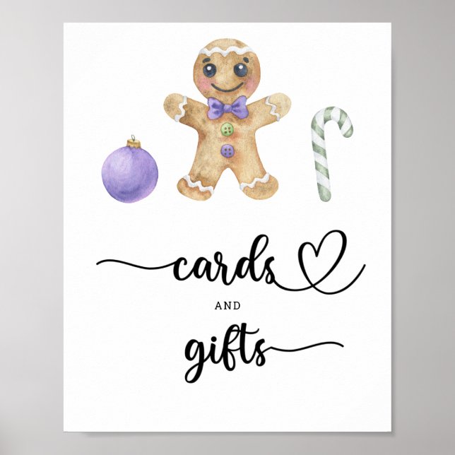 Lebkuchen Mann - Karten und Geschenke Babydusche Poster (Vorne)