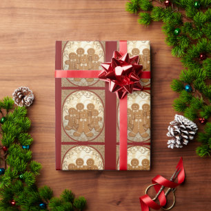 Lebkuchen-Mann-Kekse Weihnachten Jugendstil Geschenkpapier