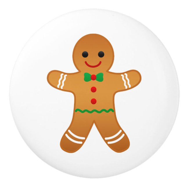 Lebkuchen-Mann-Keramik-Griff Keramikknauf (Vorderseite)