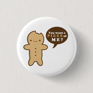 Lebkuchen-Mann-Knopf Button