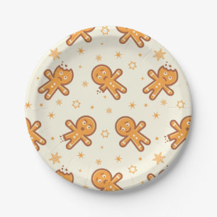 Lebkuchen-Mann-Muster Pappteller