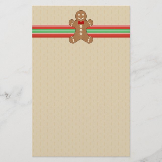 Lebkuchen-Mann-Plätzchen-Feiertags-Briefpapier Briefpapier (Vorderseite)