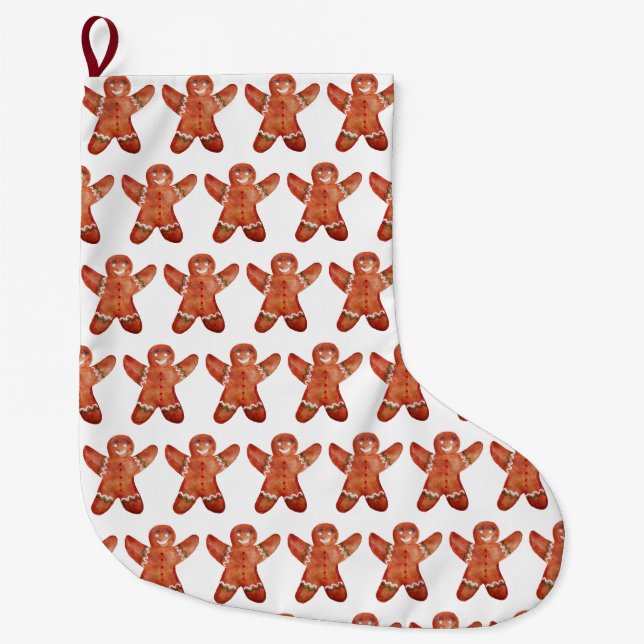 Lebkuchen-Mann-Plätzchen Großer Weihnachtsstrumpf (Vorderseite)