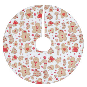 Lebkuchen-Mann-Plätzchen-Weihnachtsfeiertag Polyester Weihnachtsbaumdecke