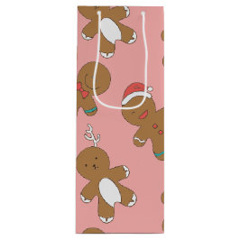 Lebkuchen-Mann-rosa Wein-Geschenk-Tasche Geschenktüte Für Weinflaschen