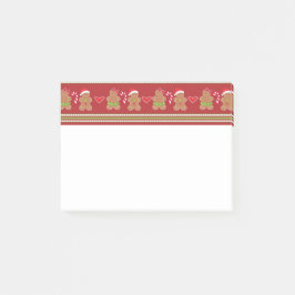 Lebkuchen Mann Rot und Grün Horizontale Streifen Post-it Klebezettel