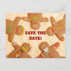 Lebkuchen-Mann-Save the Date Postkarte (fertigen