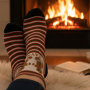 Lebkuchen-Mann-Streifen Individuelle Weihnachtssoc Socken