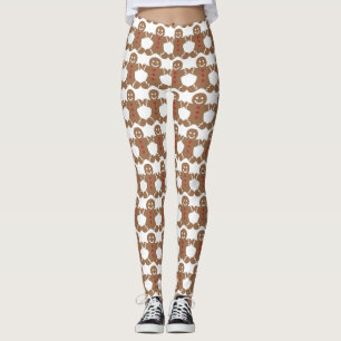 Lebkuchen-Mann-Weiß-Gamaschen Leggings