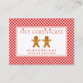 Lebkuchen Männer Gingham Weihnachtsgeschenk-Besche Visitenkarte