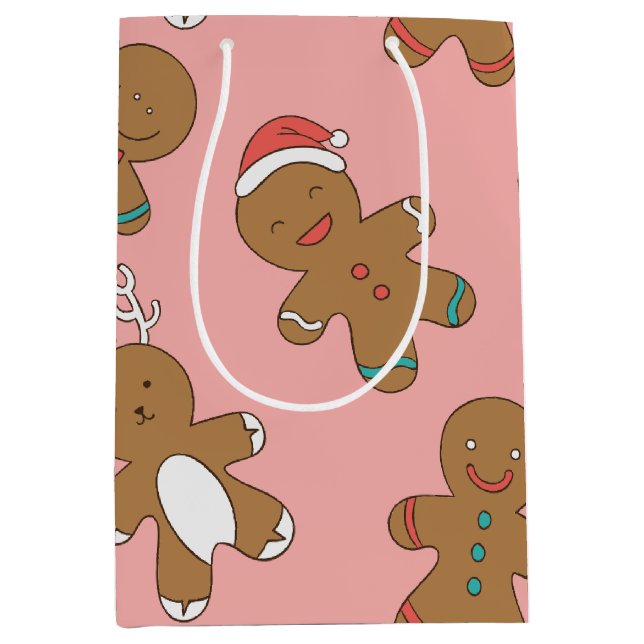 Lebkuchen Männer Pink Mittlere Geschenktasche Mittlere Geschenktüte (Vorderseite)