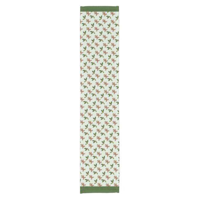 Lebkuchen-Männer und Stechpalme Kurzer Tischläufer (Vorderseite)